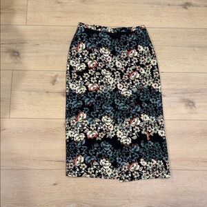 Topshop Black Floral Pencil Skirt